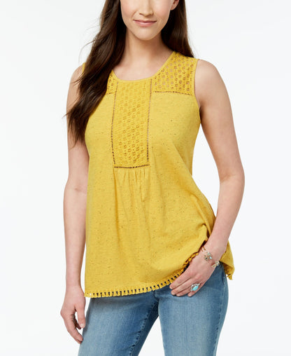 Style & Co Crochet Trim Tank Top